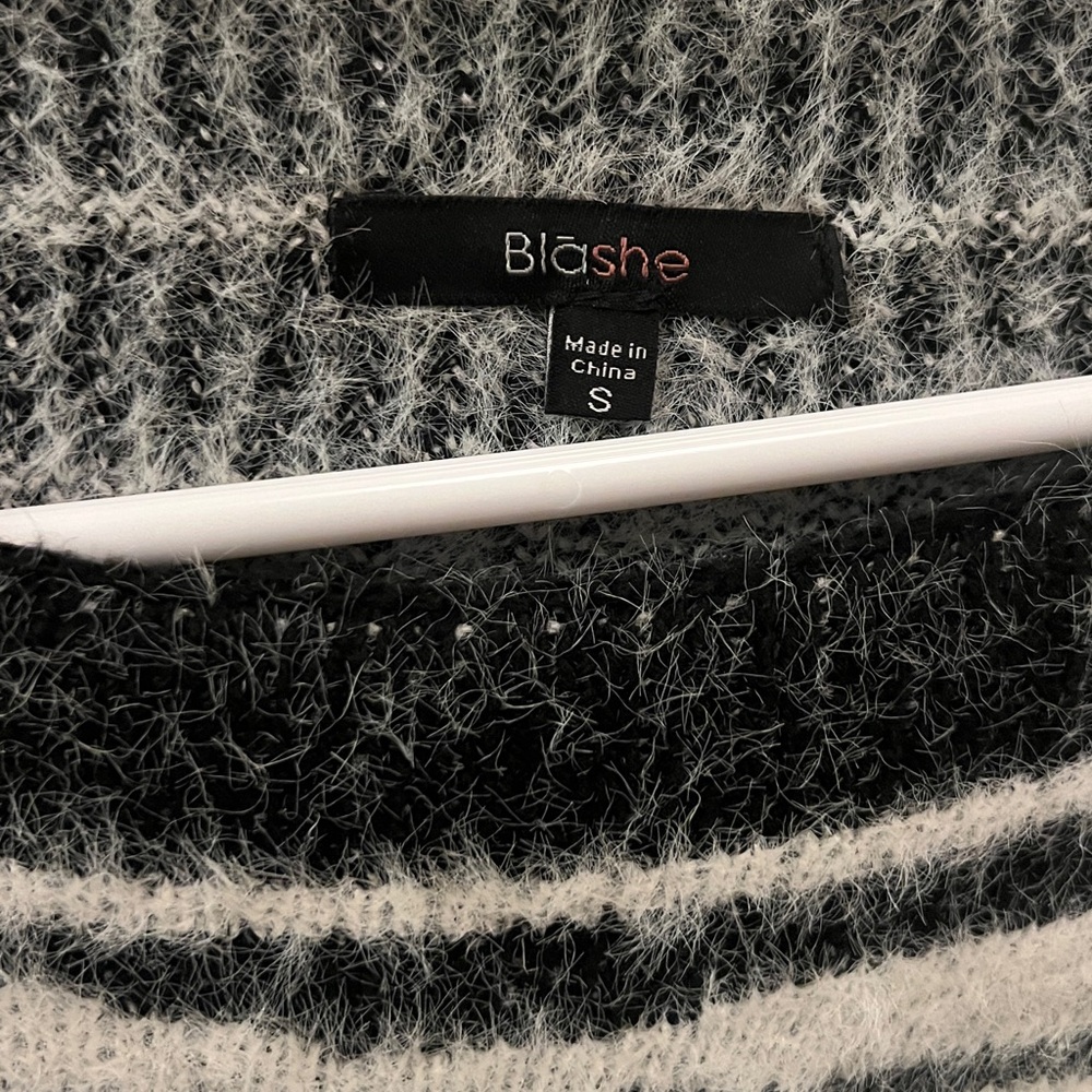 Black and White Striped Sweater - Picture 2 of 4